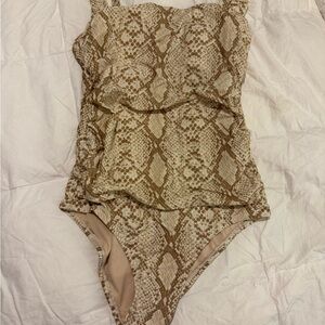 Kona Sol Reptile Print Tan and Cream Swimsuit